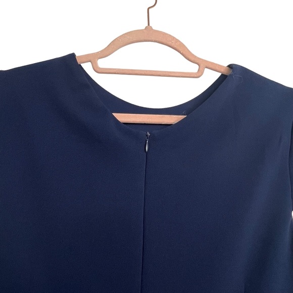 NWT BETSY JOHNSON FLOUNCE SCUBA SHEATH DRESS FEMININE RUFFLE CHIC OFFICEWEAR  12 - Picture 7 of 10